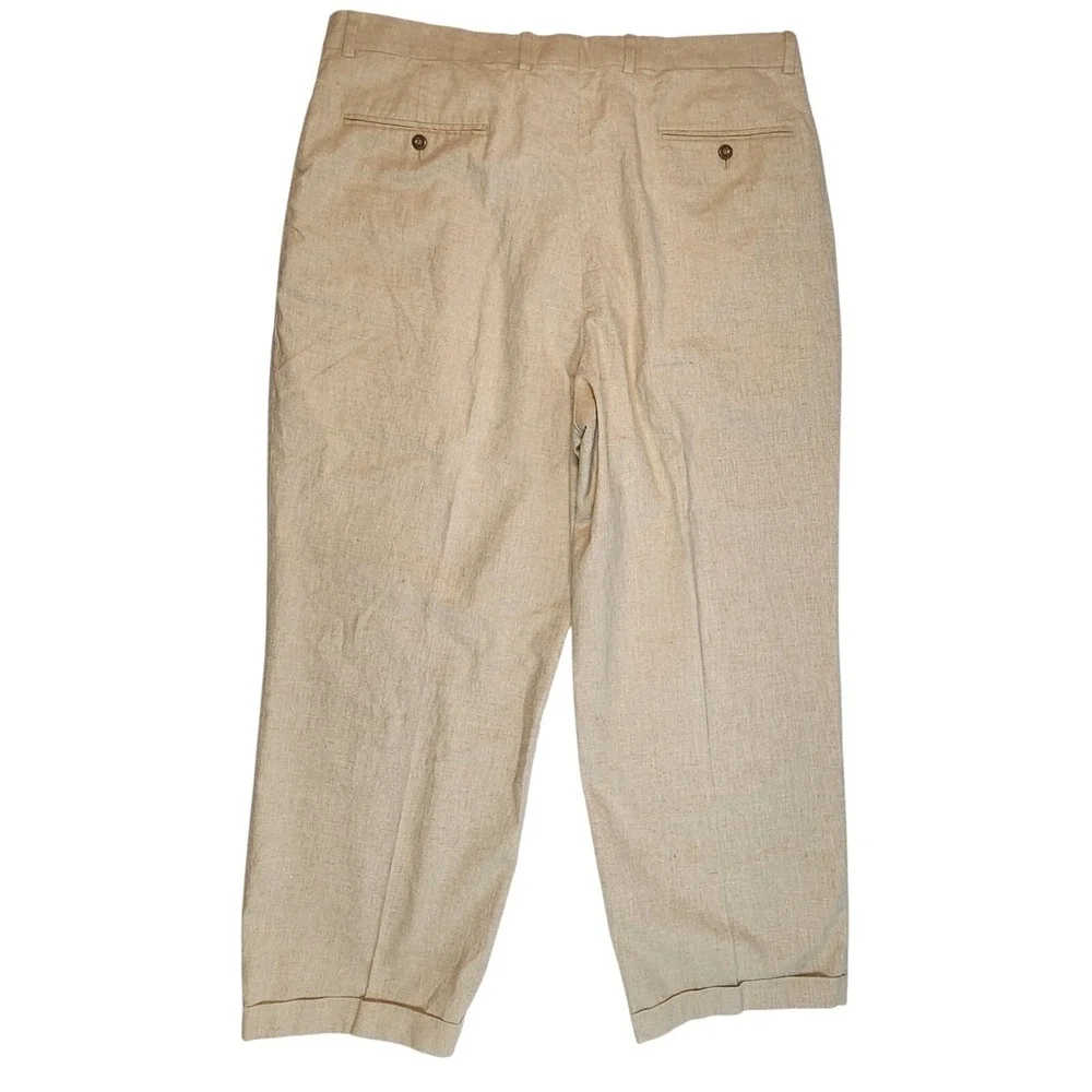Braggi Linen Cotton Pleated Trousers Minimalist Workwear Size 40